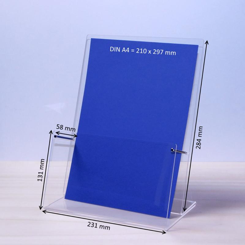 Abverkauf! Tischprospektständer DIN A4 Hochformat Fülltiefe 58mm